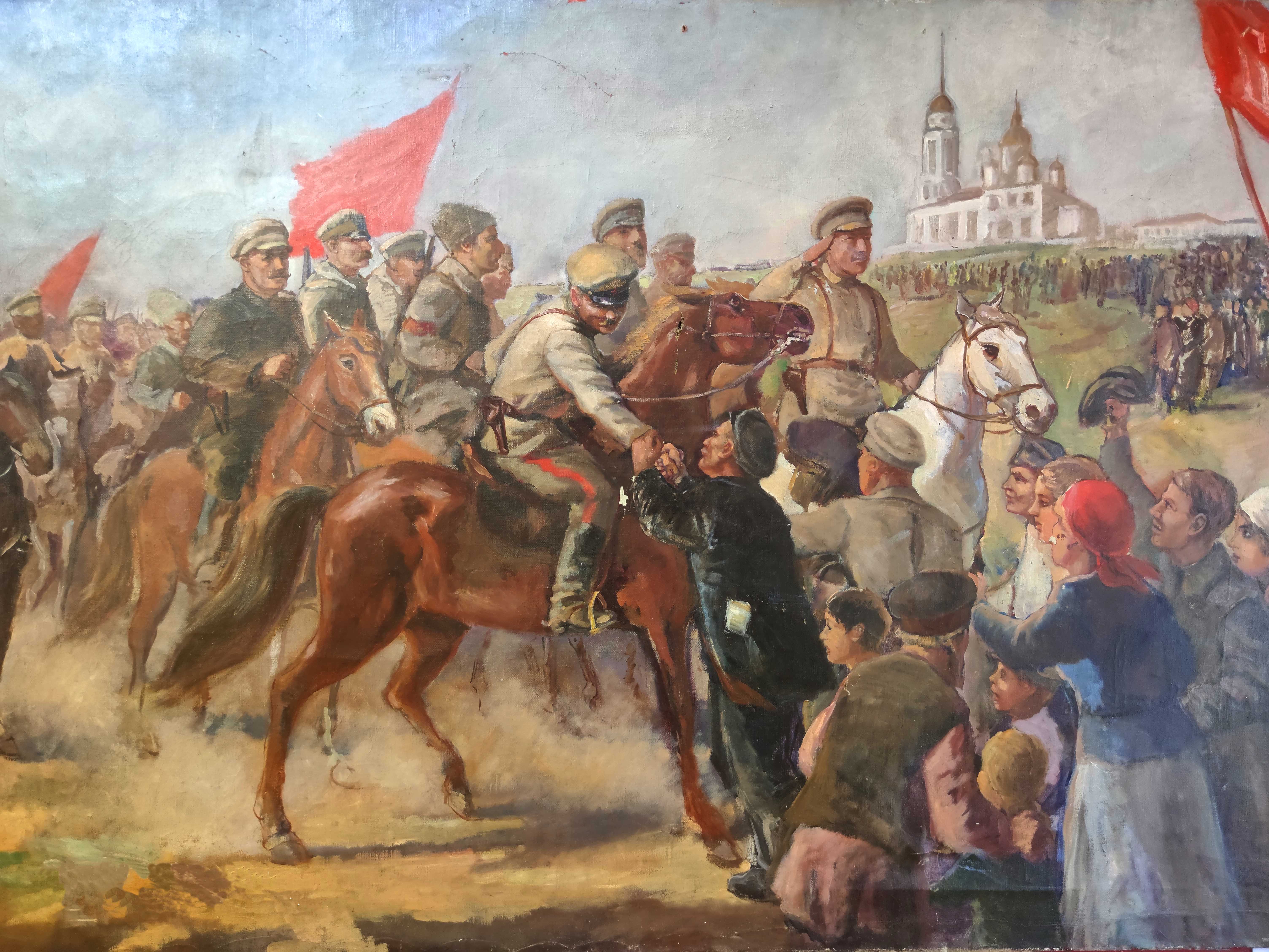 События октября 1917 года изображены на таких картинах как
